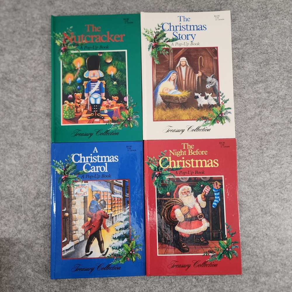Favorite Christmas Classics 4 Pop-Up Books Set Treasury Collection Vintage 1989